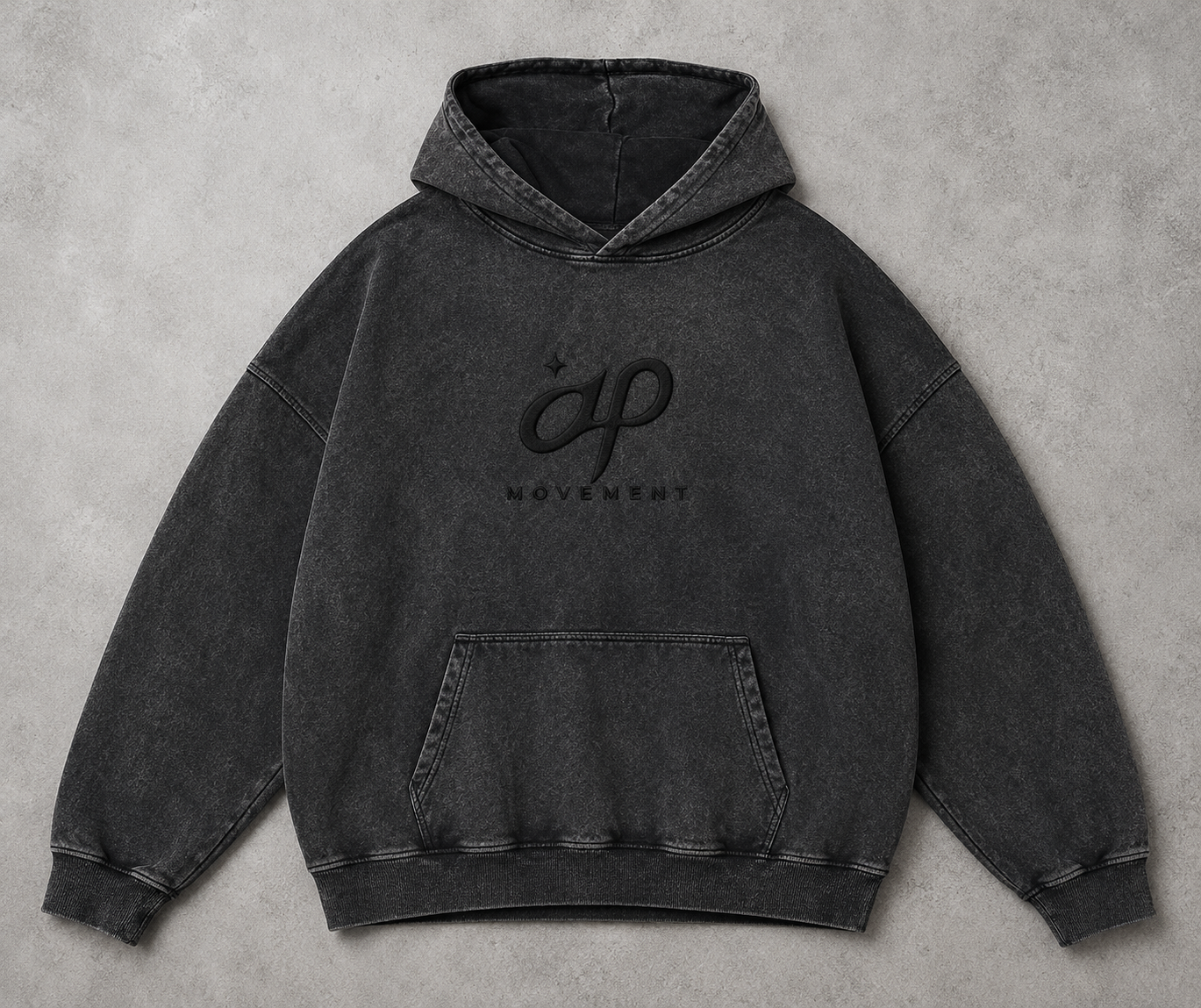 Vintage Embroidered Acid Wash Hoodie