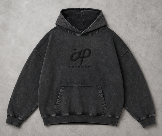 Vintage Embroidered Acid Wash Hoodie