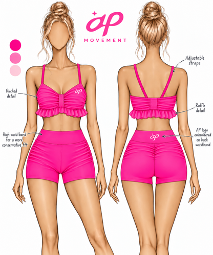 Pink Ruche Athletic Set