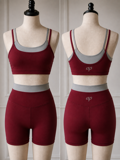 Game Day Two Piece Sets - Sports Bra and Biker Shorts