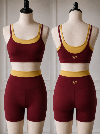 Game Day Two Piece Sets - Sports Bra and Biker Shorts