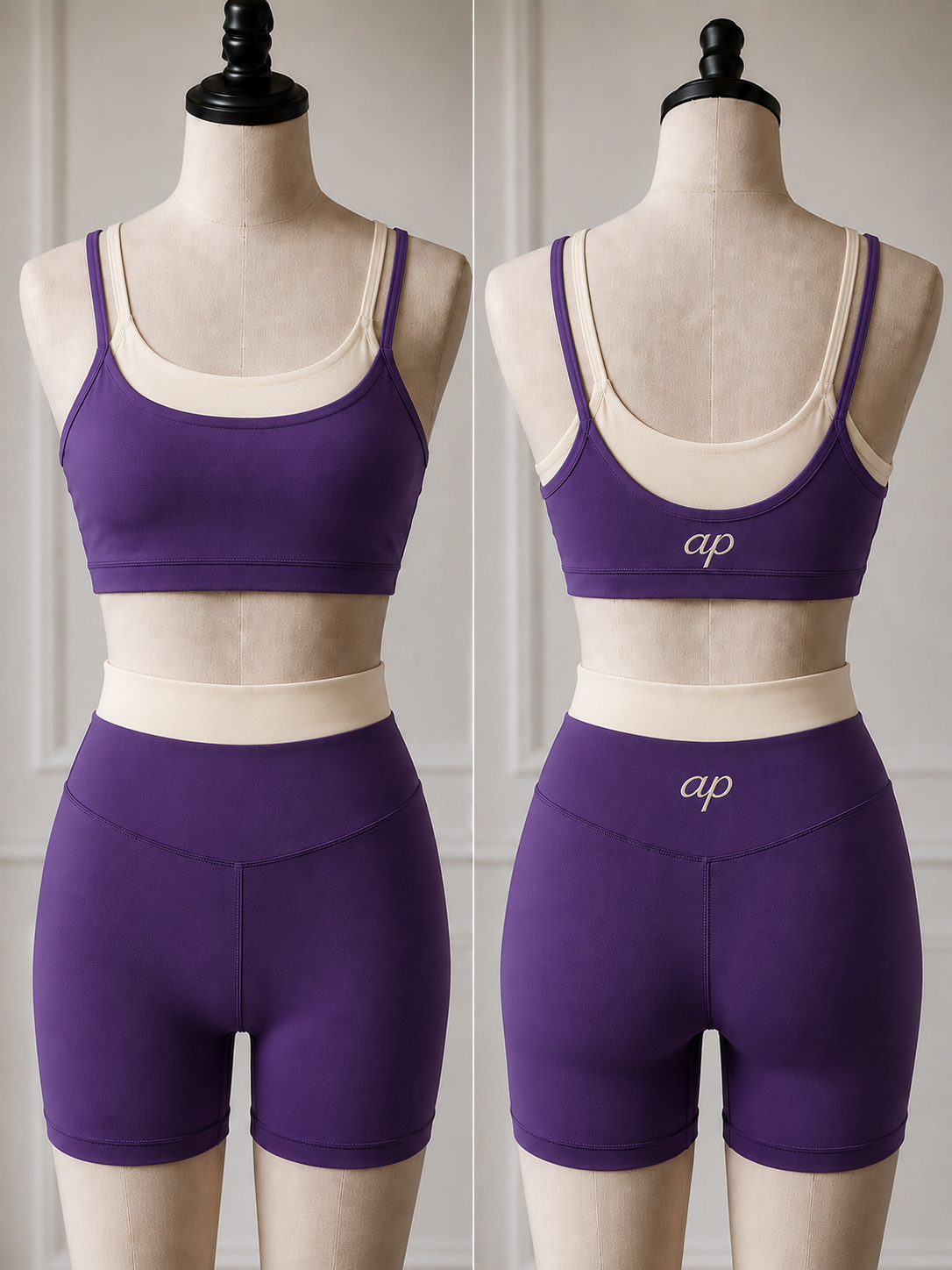 Game Day Two Piece Sets - Sports Bra and Biker Shorts