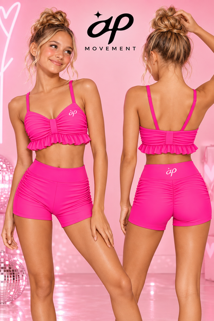 Pink Ruche Athletic Set