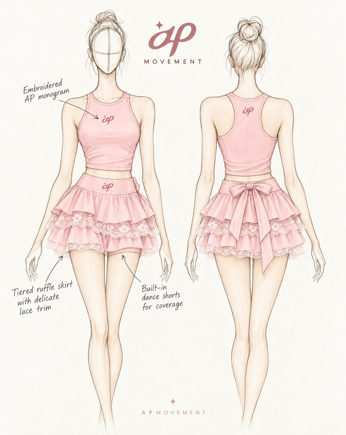 Pink Ballerina Athletic Set