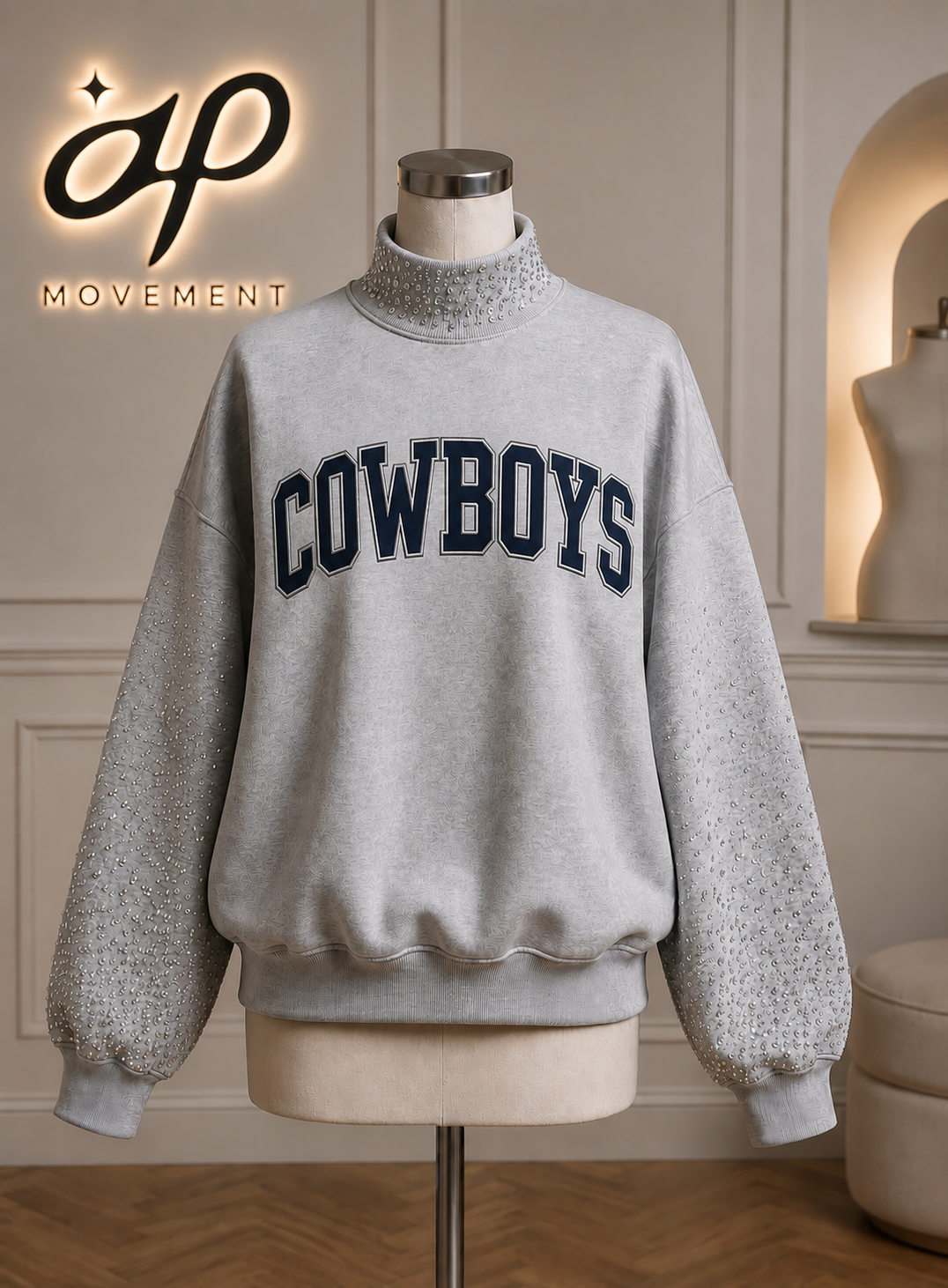 Game Day Rhinestone Mockneck