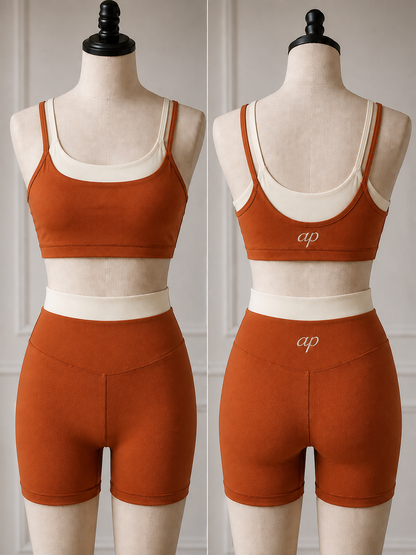 Game Day Two Piece Sets - Sports Bra and Biker Shorts