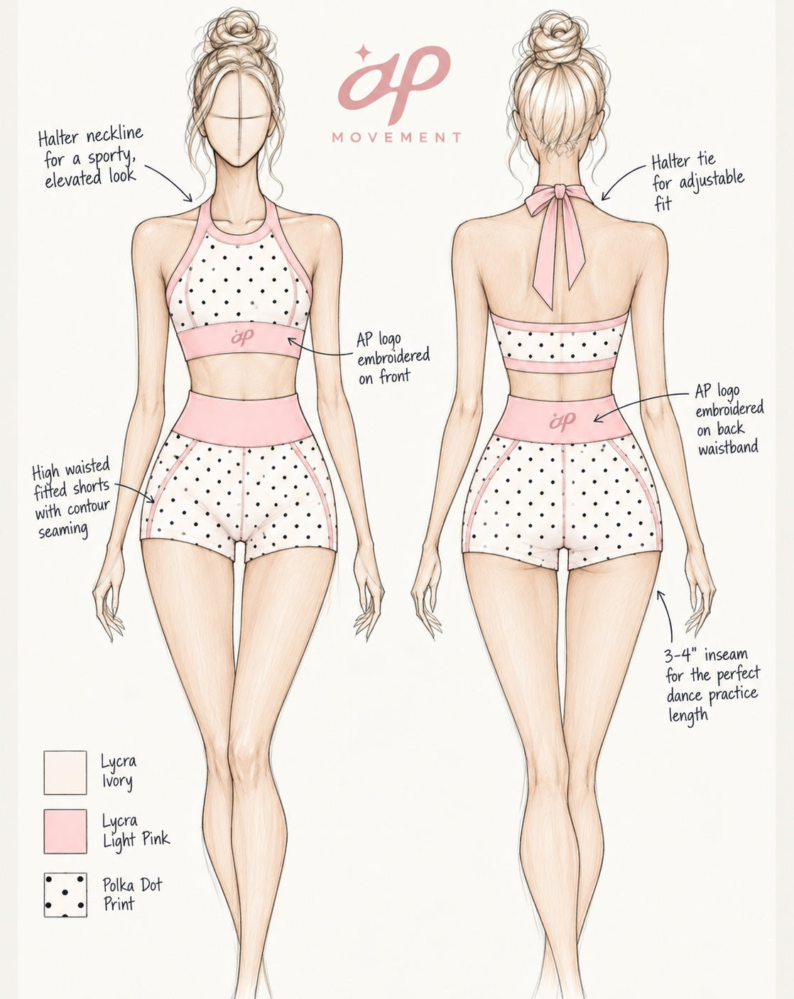 Pink Polka Athletic Set