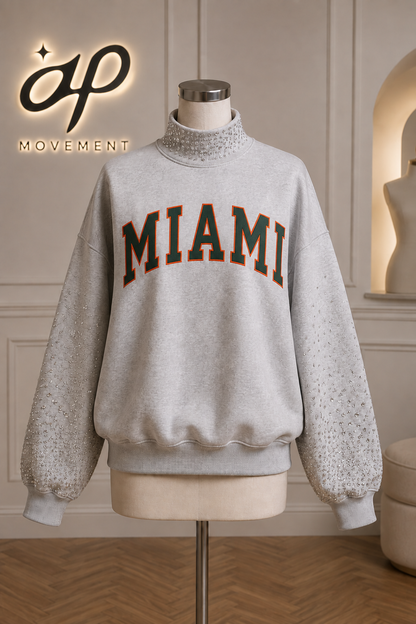 Game Day Rhinestone Mockneck