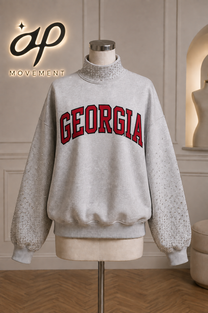 Game Day Rhinestone Mockneck