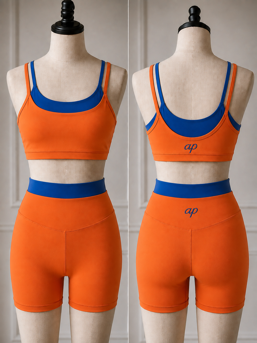 Game Day Two Piece Sets - Sports Bra and Biker Shorts