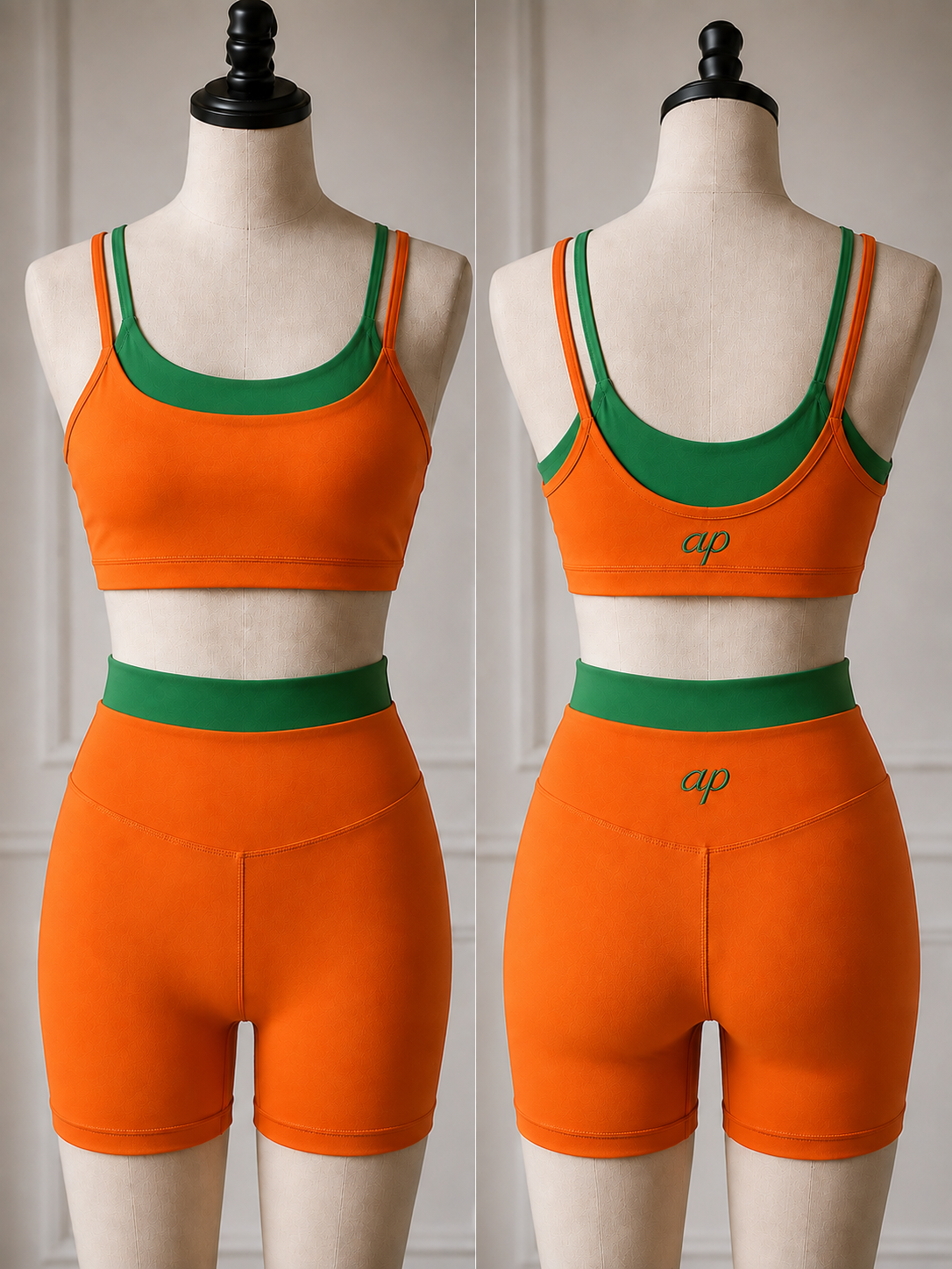 Game Day Two Piece Sets - Sports Bra and Biker Shorts