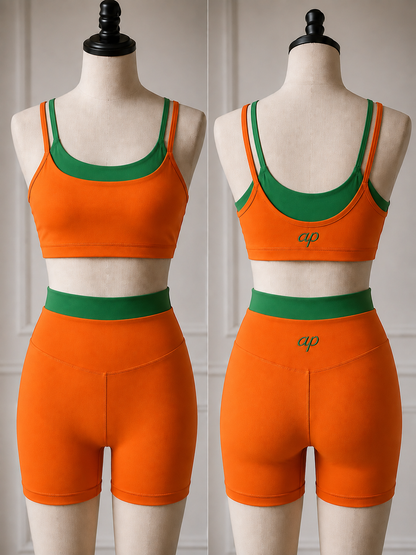 Game Day Two Piece Sets - Sports Bra and Biker Shorts