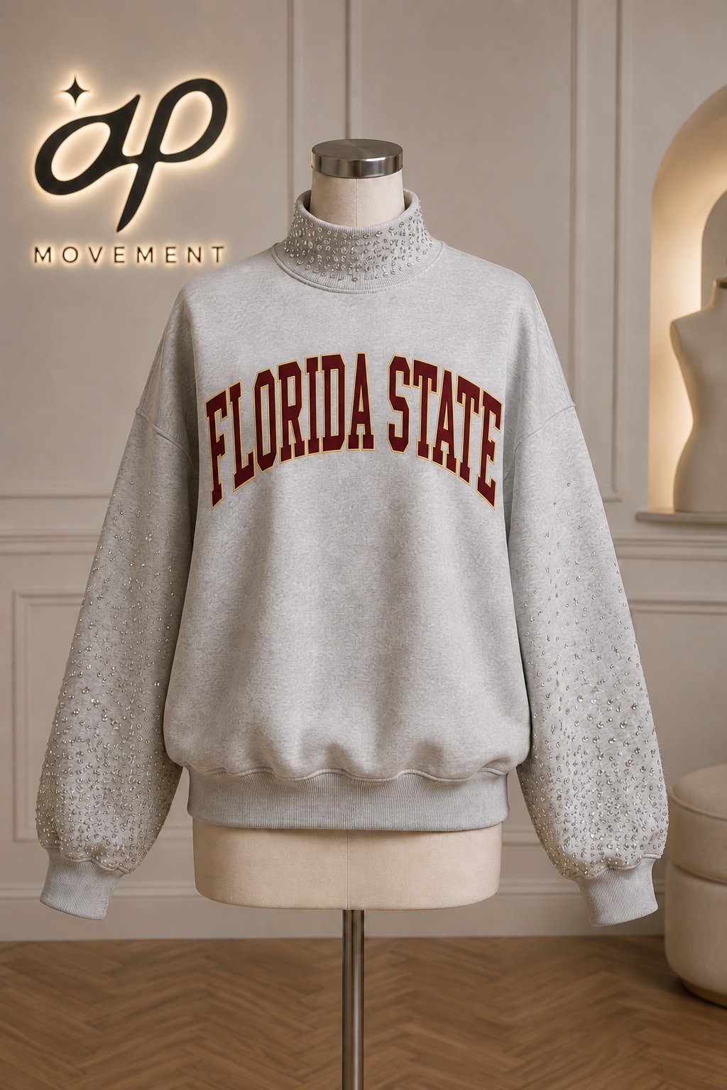 Game Day Rhinestone Mockneck
