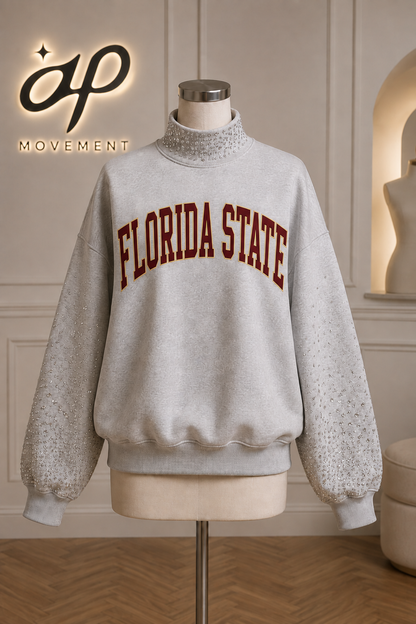 Game Day Rhinestone Mockneck